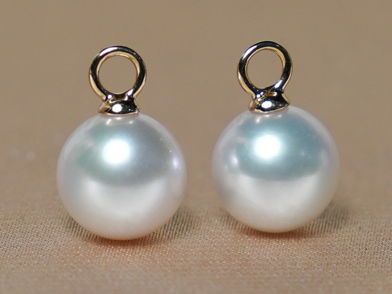 Biele sladkovodné perly so zlatými očkami 14K WW018YE-FW Biele sladkovodné perly so zlatými očkami 14K WW018YE-FW