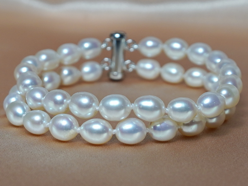 Dvojradový perlový náramok DOSB06AA+wJ Dvojradový perlový náramok DOSB06AA+wJ