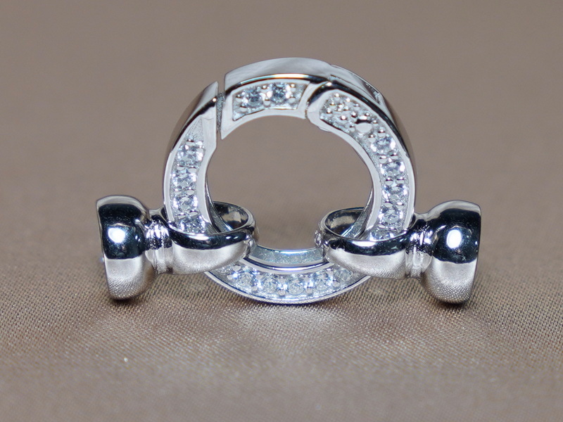 Elegantný strieborný perlový uzáver kruh K03 Elegantný strieborný perlový uzáver kruh K03