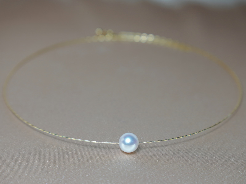 Morská akoya perla na 18K zlatom lanku WW01YN-A Morská akoya perla na 18K zlatom lanku WW01YN-A