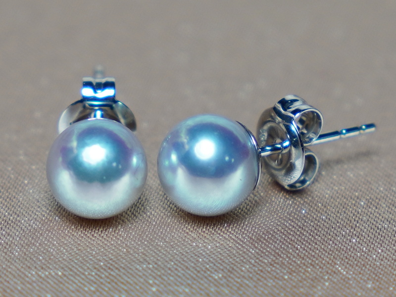 Zlaté náušnice sivé morské akoya perly AE585AAAsM Zlaté náušnice sivé morské akoya perly AE585AAAsM