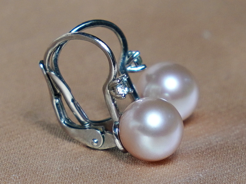 Strieborné náušnice s ružovými perlami AAA BC022SE-L Strieborné náušnice s ružovými perlami AAA BC022SE-L