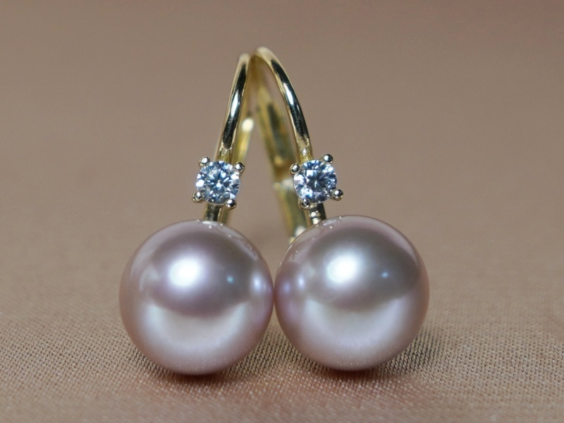 Zlaté perlové náušnice v 14K zlate BC022YFE-L Zlaté perlové náušnice v 14K zlate BC022YFE-L