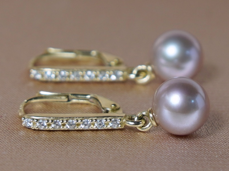 Zlaté náušnice 14K s pravou perlou BC024YFE-L Zlaté náušnice 14K s pravou perlou BC024YFE-L