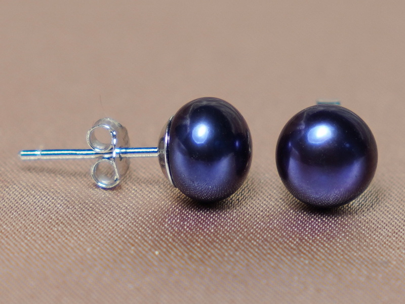 Perlové náušnice čierne riečne perly PE0133E Perlové náušnice čierne riečne perly PE0133E