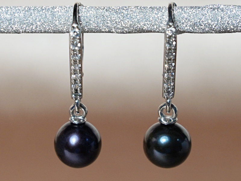 Perlové náušnice čierne sladkovodné perly BC024SE-B Perlové náušnice čierne sladkovodné perly BC024SE-B