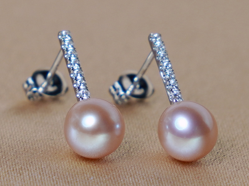 Zlaté náušnice 14K s pravými perlami AAA WW015WE-FP Zlaté náušnice 14K s pravými perlami AAA WW015WE-FP