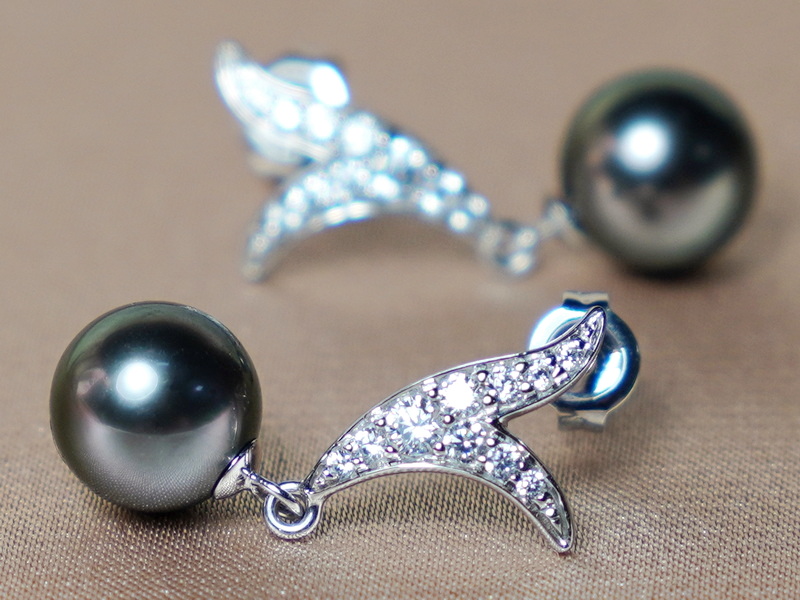 Náušnice s tahitskými perlami AAA v 14K zlate WW06WVE-T Náušnice s tahitskými perlami AAA v 14K zlate WW06WVE-T