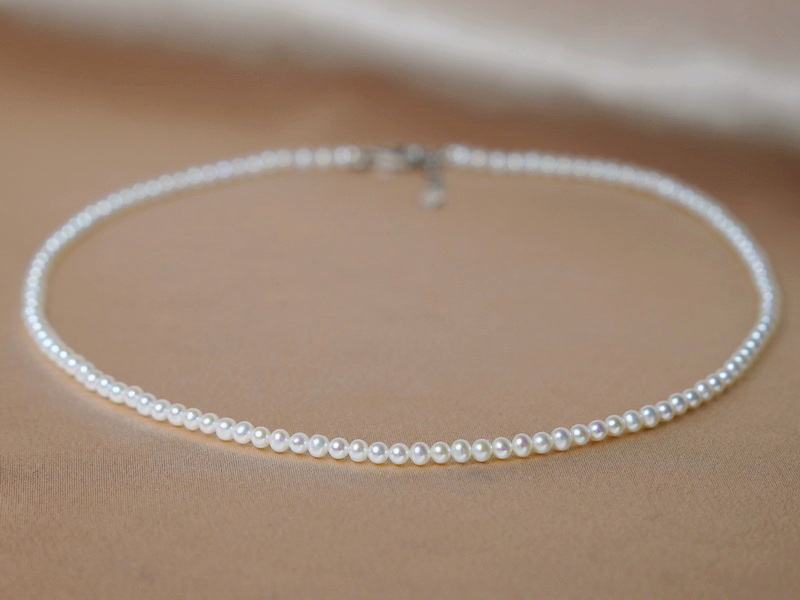 Perlový náhrdelník pravé sladkovodné perly 3 mm NRSN3035AA+wJ Perlový náhrdelník pravé sladkovodné perly 3 mm NRSN3035AA+wJ