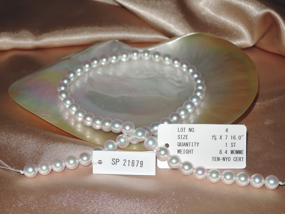 Náhrdelník japonské akoya perly Tennyo 7mm TEN-NYO 7075 Náhrdelník japonské akoya perly Tennyo 7mm TEN-NYO 7075