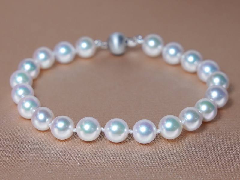 Perlový náramok z japonských akoya perál 7,5mm AAA APB7580C Perlový náramok z japonských akoya perál 7,5mm AAA APB7580C