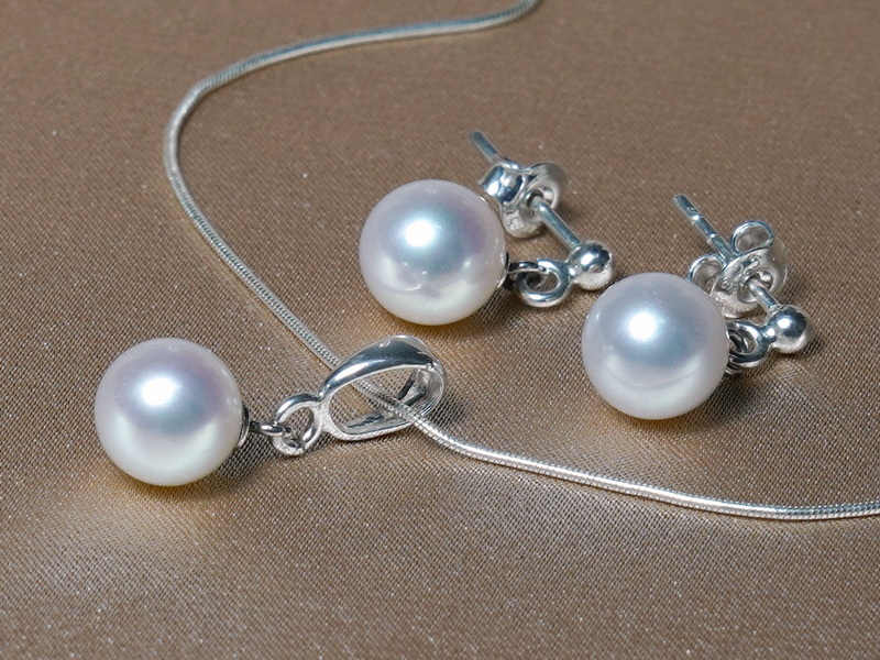 Perlový set šperkov biele riečne perly v striebre FPS003wT Perlový set šperkov biele riečne perly v striebre FPS003wT