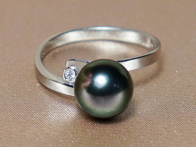 Zlatý prsteň 14K s tahitskou perlou AAA BC04WR-T Zlatý prsteň 14K s tahitskou perlou AAA BC04WR-T