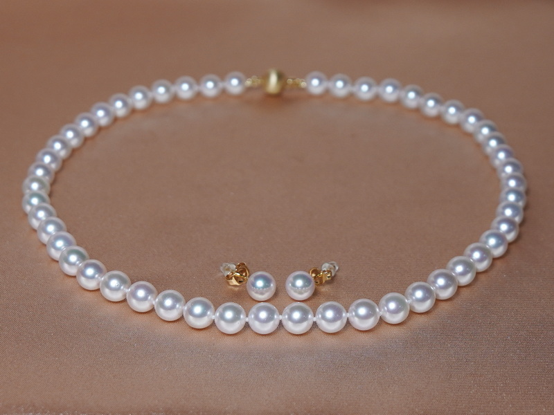 Set náhrdelník a náušnice z japonských akoya perál APNSET7075C Set náhrdelník a náušnice z japonských akoya perál APNSET7075C