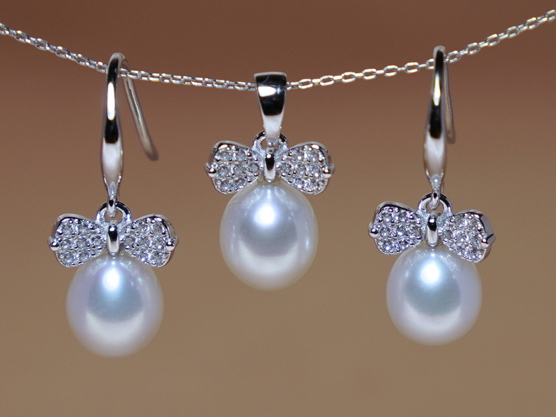 Set šperkov so zirkónmi a pravými perlami PS2312SH Set šperkov so zirkónmi a pravými perlami PS2312SH