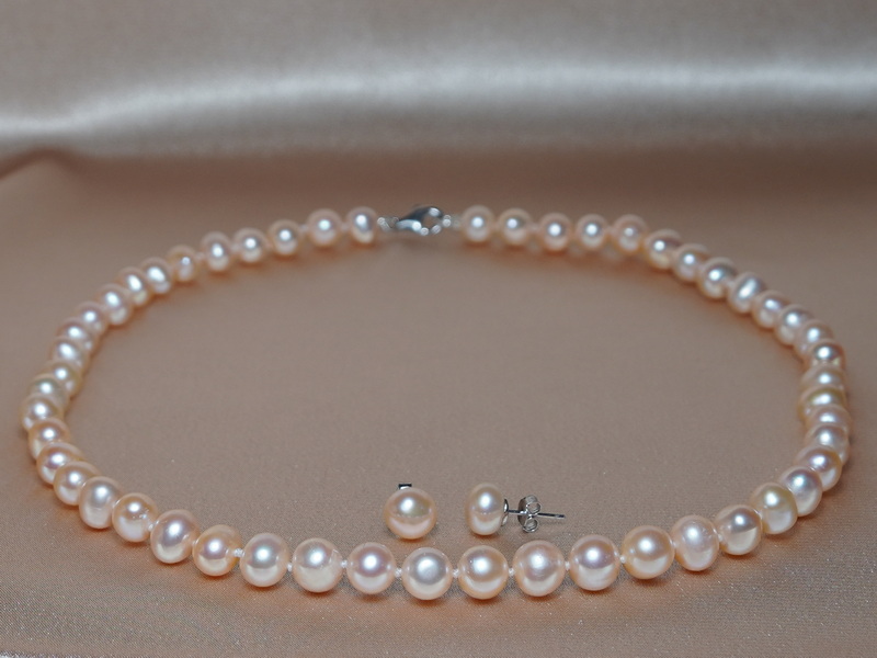 Set šperkov z ružových sladkovodných perál ORSET8085AApG Set šperkov z ružových sladkovodných perál ORSET8085AApG