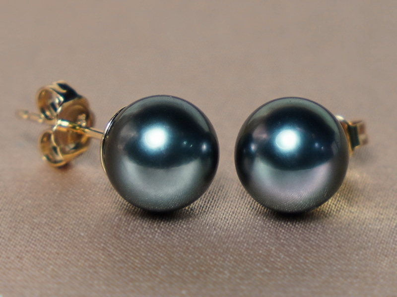 Zlaté napichovacie náušnice z tahitských perál AAA TAE500yQ Zlaté napichovacie náušnice z tahitských perál AAA TAE500yQ