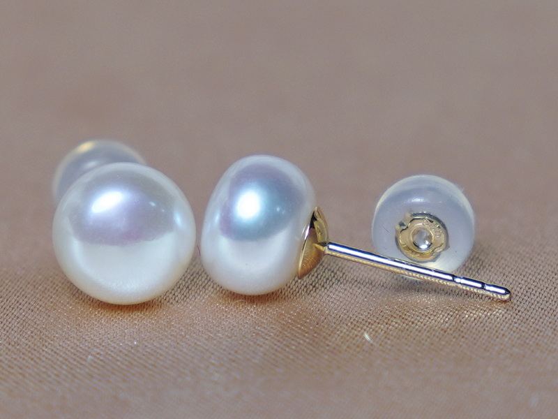 14K zlaté napichovacie perlové náušnice WSE14YG 14K zlaté napichovacie perlové náušnice WSE14YG