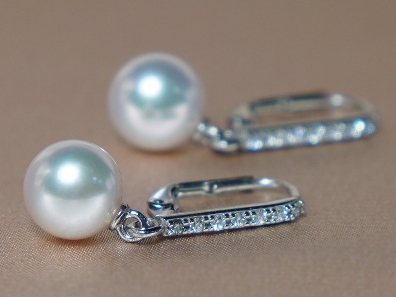 Zlaté náušnice 14K s perlami Južného Pacifiku BC024WE-W Zlaté náušnice 14K s perlami Južného Pacifiku BC024WE-W