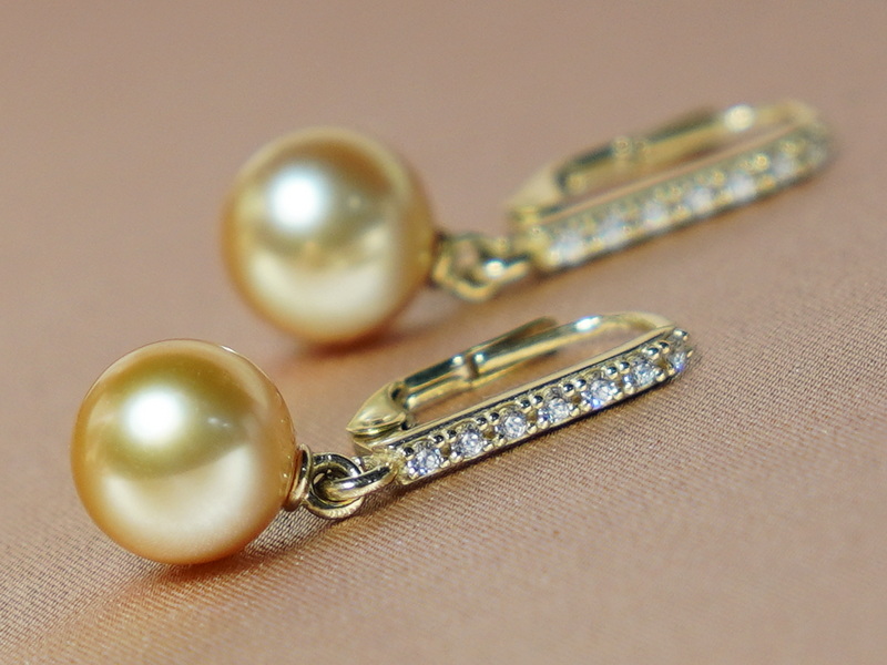 Zlaté náušnice 14K s perlami Južného Pacifiku BC024YE-G Zlaté náušnice 14K s perlami Južného Pacifiku BC024YE-G