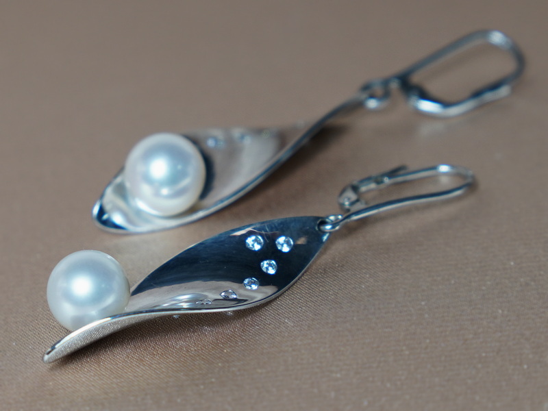 Zlaté náušnice 14K s perlami Južného Pacifiku BC02WE-W Zlaté náušnice 14K s perlami Južného Pacifiku BC02WE-W