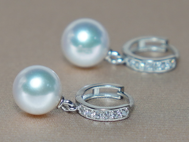 Zlaté náušnice 14K s perlami Južného Pacifiku DS120WE-W Zlaté náušnice 14K s perlami Južného Pacifiku DS120WE-W