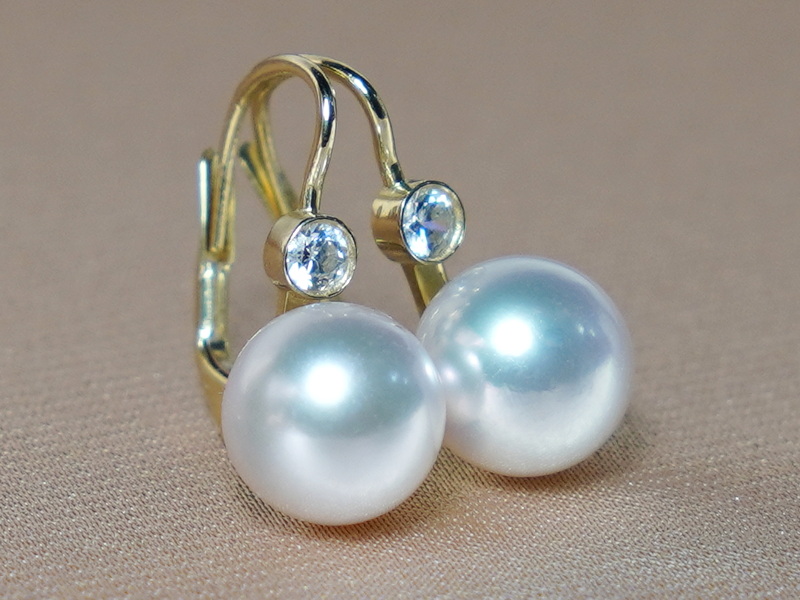 Zlaté náušnice 14K s perlami Južného Pacifiku DS222YE-W Zlaté náušnice 14K s perlami Južného Pacifiku DS222YE-W