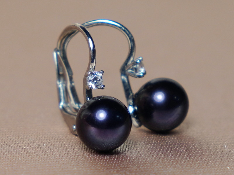 Zlaté náušnice 14K so zirkónom a perlou BC022WFE-B Zlaté náušnice 14K so zirkónom a perlou BC022WFE-B