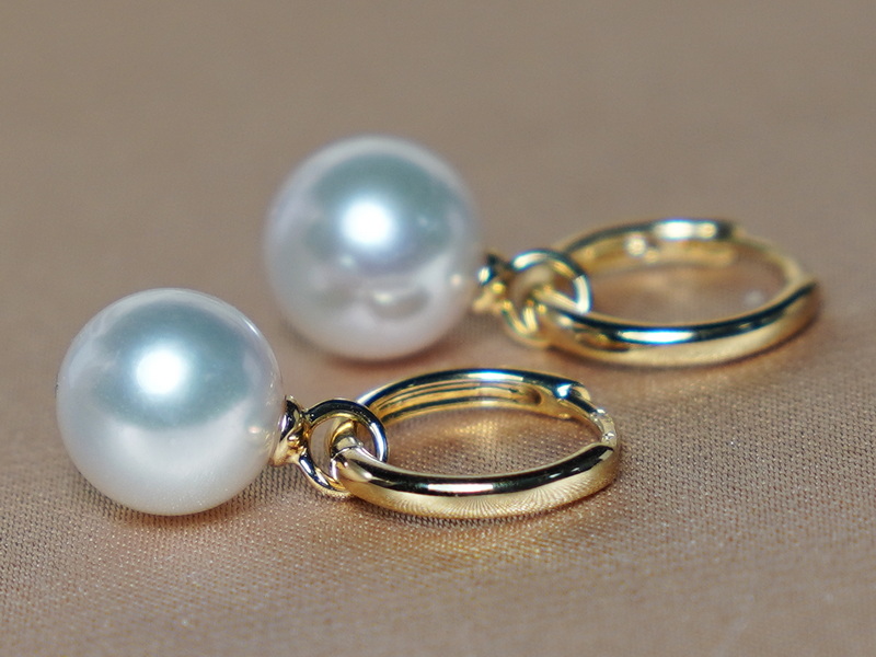 Zlaté náušnice 14K z japonských akoya perál WW017YE-A Zlaté náušnice 14K z japonských akoya perál WW017YE-A