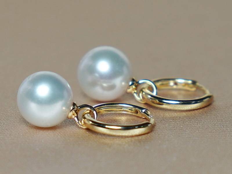 Zlaté náušnice 14K z pravých riečnych perál WW017YE-FW Zlaté náušnice 14K z pravých riečnych perál WW017YE-FW