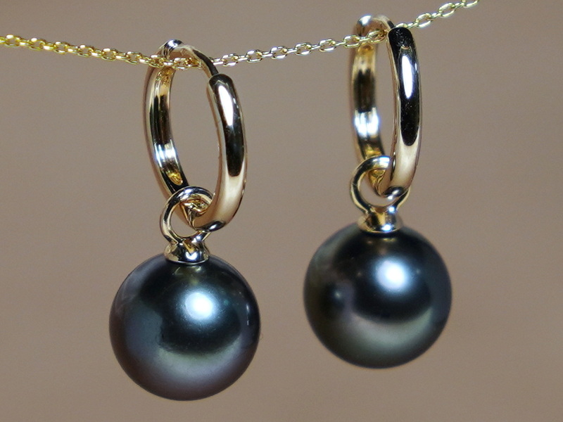 Zlaté náušnice 14K z pravých tahitských perál WW017YE-T Zlaté náušnice 14K z pravých tahitských perál WW017YE-T