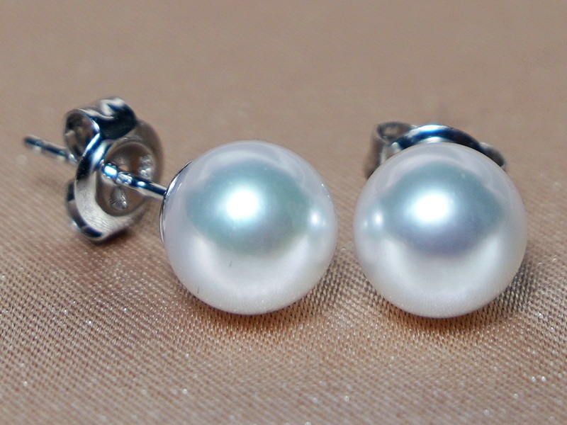 Zlaté náušnice 14K morské akoya perly AAA AE585AAAwP Zlaté náušnice 14K morské akoya perly AAA AE585AAAwP