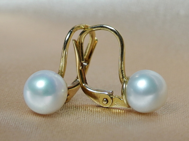 Zlaté náušnice 14K s pravými perlami AAA DS701YFE-W Zlaté náušnice 14K s pravými perlami AAA DS701YFE-W