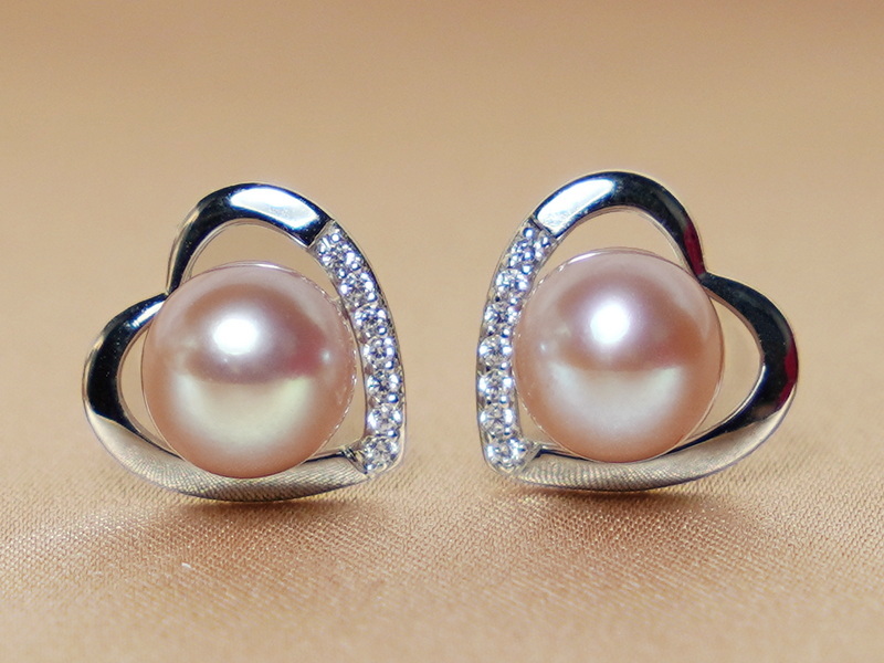 Zlaté náušnice s ružovou riečnou perlou WW014WE-FP Zlaté náušnice s ružovou riečnou perlou WW014WE-FP