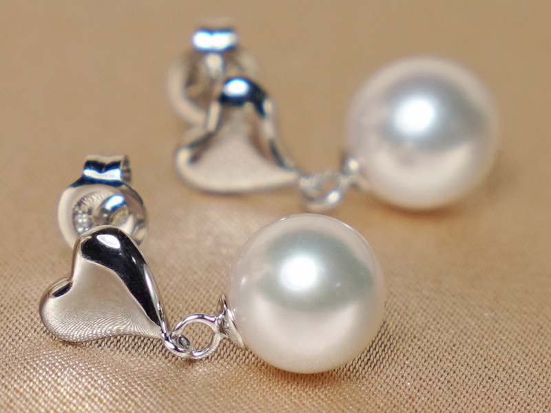 Zlaté náušnice so sladkovodnými perlami WW03WHE-FW Zlaté náušnice so sladkovodnými perlami WW03WHE-FW