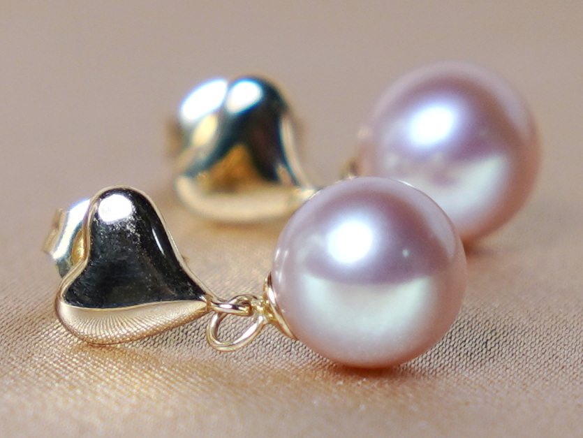 Zlaté náušnice 14K so sladkovodnými perlami AAA WW03YHE-FP Zlaté náušnice 14K so sladkovodnými perlami AAA WW03YHE-FP