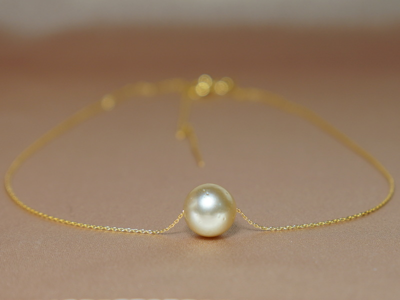 Zlatý náhrdelník s pravou juhomorskou perlou JPN777AAyG Zlatý náhrdelník s pravou juhomorskou perlou JPN777AAyG