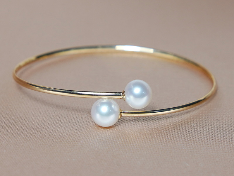 Zlatý náramok 18K s riečnymi perlami AAA WW08YB-WW Zlatý náramok 18K s riečnymi perlami AAA WW08YB-WW