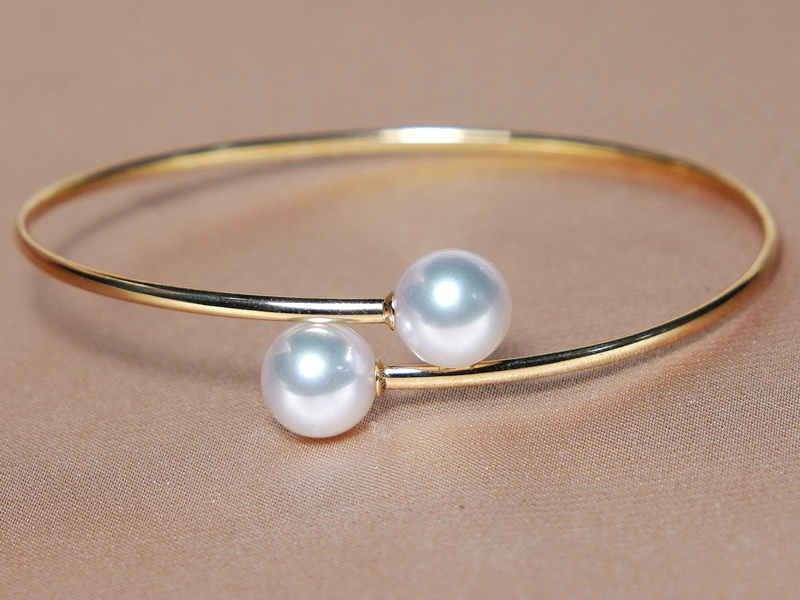 Zlatý náramok 18K s japonskými akoya perlami AAA WW08YB-AA Zlatý náramok 18K s japonskými akoya perlami AAA WW08YB-AA