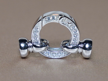 Elegantný strieborný perlový uzáver kruh K03 Elegantný strieborný perlový uzáver kruh K03