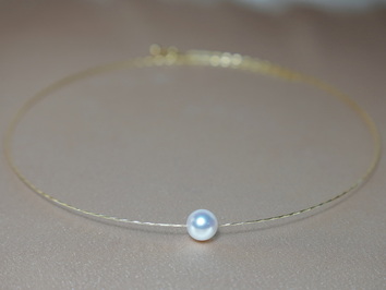 Morská akoya perla na 18K zlatom lanku WW01YN-A Morská akoya perla na 18K zlatom lanku WW01YN-A