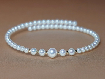 Náramok z pravých sladkovodných perál a 18K zlata PB245SP Náramok z pravých sladkovodných perál a 18K zlata PB245SP