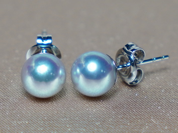 Zlaté náušnice sivé morské akoya perly AE585AAAsM Zlaté náušnice sivé morské akoya perly AE585AAAsM