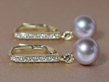 Zlaté náušnice 14K s pravou perlou BC024YFE-L Zlaté náušnice 14K s pravou perlou BC024YFE-L