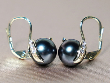 Zlaté náušnice s tahitskými perlami BC05YE-T Zlaté náušnice s tahitskými perlami BC05YE-T