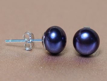 Perlové náušnice čierne riečne perly PE0133E Perlové náušnice čierne riečne perly PE0133E