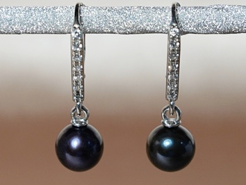 Perlové náušnice čierne sladkovodné perly BC024SE-B Perlové náušnice čierne sladkovodné perly BC024SE-B