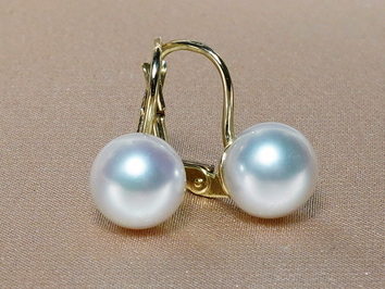 Zlaté náušnice s pravou morskou akoya perlou DS701YE-A Zlaté náušnice s pravou morskou akoya perlou DS701YE-A