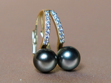 Perlové náušnice tahitské perly AA+ v zlate BC021YE-TAA+ Perlové náušnice tahitské perly AA+ v zlate BC021YE-TAA+