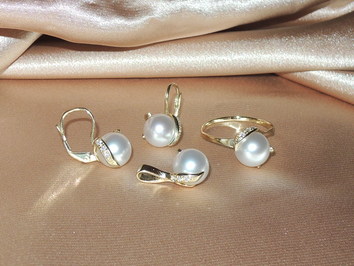 Perlové šperky biele juhomorské perly BC05YS-W Perlové šperky biele juhomorské perly BC05YS-W